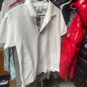 Men's White Burberry Polo Shirt